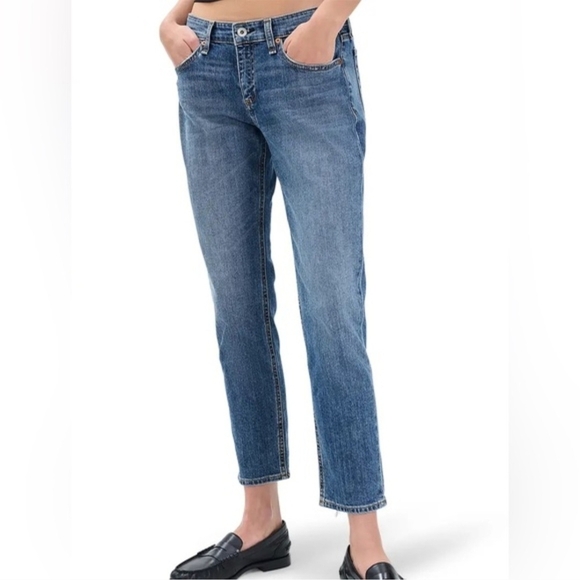 rag & bone Denim - Rag & Bone Dre Low Rise Slim Boyfriend Cropped Jeans Julienne Wash 27